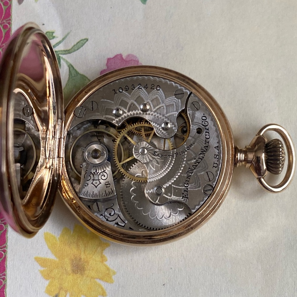 Rare 122yr.Old Solid 14K Gold Diamond Case Elgin 7J Moon&Star Pocket Watch. Runs - Picture 12 of 17